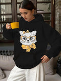Women's Hoodie cute cat print