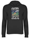 Men's Hoodie History Repeats Itself Just Ask The Dinosaurs Green Prehistoric Creature Under Volcanic Eruption And Falling Meteor Shower Dinosaur