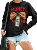 Women's Hoodie Bold red lettering and money print