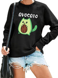 Women's Hoodie Cartoon Avocado Kitten