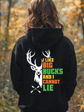Women's Hoodie Deer & Shotgun Shells with "I Like Big Bucks" slogan