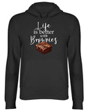 Men's Hoodie Life Is Better With Brownies Delicious Moist Chocolate Piece With Dark Fudge Glaze Brownie