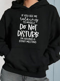 Women's Hoodie Do Not Disturb Letter Print