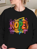 Women's Hoodie Nope! text Vibrant splash design