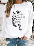 Women's Hoodie Printed Casual Crew Neck Long Sleeve Pullover WomenS Fall Winter Sweatshirt with Slight Stretch Fabric