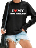 Women's Hoodie Love My Boyfriend Letter Print