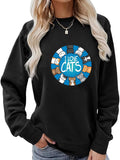 Women's Hoodie Cartoon Cat Print