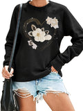 Women's Hoodie Floral heart print