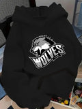 Women's Hoodie Wolf head roaring