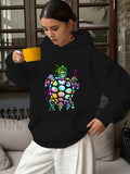 Women's Hoodie Colorful Turtle Shell Pattern