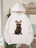Men's Hoodie Chocolate Labrador Christmas