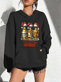 Women's Hoodie Christmas bottles with red hats