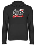 Men's Hoodie Proud To Be English St Georges Day Waving National Cross Symbol Surrounded By Beautiful Blooming Red Roses Flag