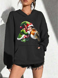 Women's Hoodie Christmas Elf and Bird Interactive Print