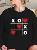 Women's Hoodie Valentine's Love text with heart design