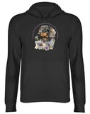 Men's Hoodie Everyone Has A Guardian Angel The Lucky Ones Have A Dachshund Realistic Dog Portrait Surrounded By Purple And White Flowers Dachshund
