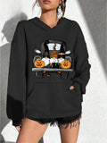 Women's Hoodie Halloween pumpkin and gnome print