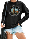 Women's Hoodie Letter and Pattern Print