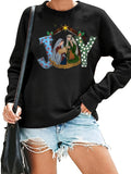 Women's Hoodie Christmas nun letter print， JOY holiday design， Mary and Jesus