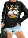 Women's Hoodie Cute duck Born to Be Awesome text