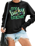 Women's Hoodie A Lucky Teachers Letter Print