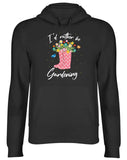 Men's Hoodie Id Rather Be Gardening Pink Polka Dot Rain Boot Featuring Colorful Spring Flowers Among Butterflies Boot