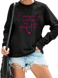 Women's Hoodie Pink letter print with the text "Einfach ist viel cooler als perfekt!"