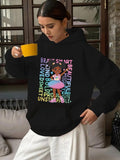 Women's Hoodie Brave Smart Kind Bold Loved Sweet Proud Unstoppable Beautiful Mighty Kind Cute Dancing Little Child Wearing Colorful Tutu Dress And Sneakers Girl