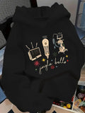 Women's Hoodie Jingle Bells Medical Equipment With Glowing Stars And Snowflakes Celebration Illustration