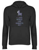Men's Hoodie I Just Really Like Donkeys Ok Minimalistic Cartoon Animal With Big Eyes Standing In Simple Pose Donkey
