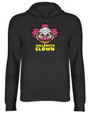 Men's Hoodie Halloween Clown Scary Cartoon Face Featuring Pink Hair And Sharp Yellow Grinning Teeth Clown