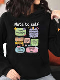 Men's Hoodie Note To Self Colorful Sticky Notes With Motivational Phrases And Tiny Decorative Icons Hoodie