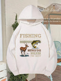 Men's Hoodie Fishing Solves Most Of My Problems Realistic Wildlife Illustration Featuring Jumping Bass Fish And Forest Deer Hoodie