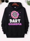 Men's Hoodie Dart Grandma Pink Outer Ring Hit By Two Flying Arrows Among Sparkling Stars Dartboard