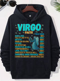Men's Hoodie Virgo Facts Rebellious Artistic Psychic Temperamental Loyal Dangerous Majestic Maiden Silhouette Holding Wheat Among Glowing Tiny Stars Background Virgo