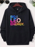 Men's Hoodie Big Leo Energy Vibrant Gradient Colors With Astrological Zodiac Symbolism Artistic Modern Print