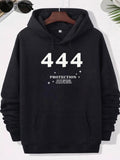 Men's Hoodie 444 Protection Minimalist White Sparkling Stars Scattered Around Bold Spiritual Number Hoodie