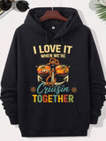 Men's Hoodie I Love It When Were Cruisin Together Nautical Anchor Wearing Sunglasses With Tropical Sunset Scene Reflection Anchor