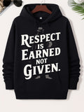Men's Hoodie Respect Is Earned Not Given Mysterious Silhouette Of A Man Wearing A Classic Fedora Hat Man