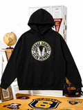 Men's Hoodie Garage Drinker Club Member Two Beverage Cans Clinking Within A Decorative Circular Graphic Label