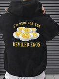 Men's Hoodie I M Here For The Deviled Eggs Delicious Creamy Appetizer Platter Arranged Neatly On A Dark Background Deviled Eggs