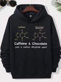 Men's Hoodie Caffeine Chocolate Just A Carbon Dihydride Apart Scientific Molecular Structure Diagrams Representing Popular Organic Daily Treats With Lines Diagram