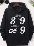Men's Hoodie Im Bigger Than You Boom Now What Animated Math Characters With Funny Facial Expressions Expressing Infinity Concept Joke