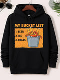 Men's Hoodie My Bucket List Beer Ice Crabs Metal Pail Filled With Chilled Beer Bottles And Fresh Red Crabs Bucket