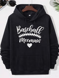 Men's Hoodie Baseball Meemaw White Distressed Texture Under Baseball Seam Stitching With Elegant Cursive Lettering Heart