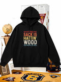 Men's Hoodie If You Sack Is Hattin Wood You Missed The Hole Colorful Retro Typography With Distressed Texture And Horizontal Parallel Stripes Slogan