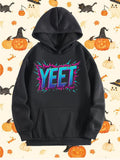 Men's Hoodie Yeet Vibrant Comic Explosion With Jagged Teal And Purple Lettering