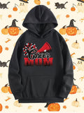 Men's Hoodie Cheer Mom Vibrant Red Pom Poms And Megaphone Symbolizing School Spirit Support Hoodie