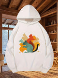 Men's Hoodie Colorful Artistic Squirrels Gathering Together Within A Minimalist Nature Scene Squirrel
