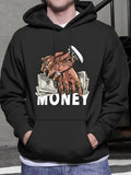 Men's Hoodie Money Illustrative Hands Clutching Stacks Of One Hundred Dollar Bills Money